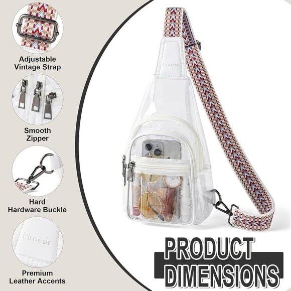 for Stadium Events Approved Clear Purses for Women Crossbody Transparent Bag Sta - Picture 5 of 8